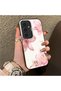 Samsung Galaxy S24 Plus Compatible Silicone Edge Hard Back Case Couple Phone Case with Floral Pattern - 3