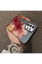 Samsung Galaxy A73 Compatible Silicone Edge Hard Back Case Couple Phone Case with Floral Pattern - 4