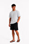 Men's Shorts-T-Shirt Set Breathable Lightweight Fabric Maximum Comfort (Bottom-Top) Combination Black-Grey - 2