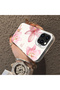 iPhone 14 Pro Max Compatible Silicone Edge Hard Back Case Couple Phone Case with Floral Pattern - 4
