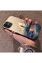 iPhone 12 Mini Compatible Silicone Edge Hard Back Case Couple Phone Case Tower Pattern - 2