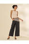 Women Dark Grey Wide Leg Cropped Jeans - 2