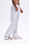 Elastic Waist Baggy Linen Trousers - 2