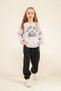 Girl's Embroidered Purple Long Sleeve Tracksuit Set Us2713-C-V1