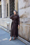 Women's Ruffle Sleeve Detailed Inner Lined Tulle Set Brown - 4