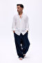 Super Baggy Linen Trousers with Elastic Waist - 5