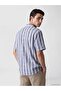 Lcwaikiki Classic Navy Blue Regular Fit Striped Men's Shirt - 3
