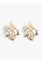 Stone Detailed Seashell Earrings