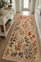 Flower Leaf Patterned Non-Slip Base Machine Washable Digital Printed Chenille Carpet Rug Runner - 4