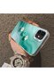 iPhone 12 Compatible Silicone Edge Hard Back Case Couple Phone Case with Floral Pattern - 4