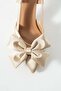 Fly Beige Satin Detailed Heeled Shoes - 5