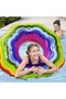 Rainbow Ribbon Ring - Inflatable Wave Pattern Ring - Inflatable Colorful Sea Ring - Wave Figure Swimming Ring - Inflatable Ring with Wavy Rainbow Pattern 115 Cm. - 3
