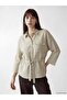 Lcw Vision Khaki Lace-Up Linen Blend Women's Shirt