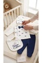 Organic Cotton Prince Embroidered Bow Tie Newborn Hospital Release 4-Piece Bodysuit Set - 4