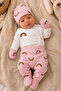 Newborn Organic Cotton Rainbow Patterned 4-Piece Baby Hospital Discharge Set with Booties