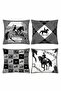 Manej Atları Patterned 4-Piece Throw Pillow Cover Set - 3