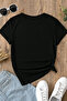 تي شيرت أسود كبير الحجم بنسبة 100% من القطن بتصميم Rose Forever مقاس T-XL - 2