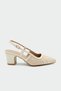 Adelin Women's Leather Heeled Shoes with Lace Embroidery Detail - 3