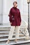 Ruffle Sleeve Belted Burgundy Tunic
