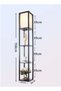 Modern Shelf Floor Lamp with Lamp Shade and LED Bulb Corner Display Floor Lamps with Shelves for Living Room Bedroom and Office Black - 5