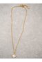 Premium Steel Gold Color Pearlescent Four-Leaf Clover Necklace - Non-Tarnish Zircon Stone Framed Chain Necklace - 5