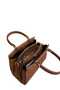 Simple and Stylish Accessory Detailled Bag with Hand Grip and Crossbody Strap, Tan - 3
