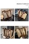Women's Shoulder Tote Bag with Faux Leather Trim Handbag Large Capacity Shoulder Bag Fashionable Travel Messenger Shoulder Bag for Ladies Girls College Students - 4