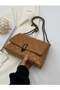ZORIA Women's Quilted Crossbody Bag, PU Leather Adjustable Chain Shoulder Purse & Evening Handbag - Brown - 5