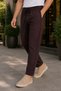 Brown Summer Sweatpants Light Fabric Sporty Straight Leg Zipper Pocket Elastic Waist - 2
