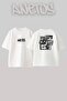 Punk Eyes Design Printed Unisex Oversize White Tshirt