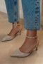 Venus Pointed Toe Open Back Stiletto Strap Evening Dress Heeled Women's Shoes - Short Heels - 2