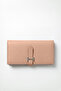 Genuine Leather Large Size Women's Wallet with Pink Language Detail Lv910118