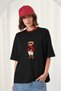 Unisex Oversized T-Shirt College-Style Sweet Bear Loose Fit Oversized