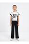 Girl's 2-Piece Sports Set with Side Striped Wide-Leg Pants