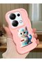 Poco M6 Pro 4g Compatible Case Camera Protector Pink Silicone Couple Phone Case Cat Pattern