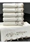 6-Piece Olive Green Embroidered Dowry Box 50X90 Hand Towel Set - 5