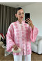 Pink Rope Laced Embroidered Kimono - 5096