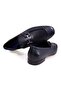 Dark Blue Color Laceless Genuine Leather Men's Shoes - 2