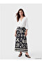 Black Tie-Waist Patterned Skirt - 8