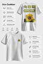 Sunflower Vibes Design 100% Cotton Half Oversize White T-Shirt - 3