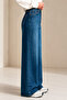 Navy Blue Wide Leg Jean Trousers - 2