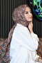 gme shop شال قطني ناعم بنمط هندسي بني فاتح ذهبي 1073147 - 3