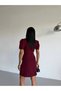Atlas Fabric Balloon Sleeve Pocket Detail Dress - 3
