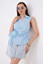 Women's Waist-Tie Sleeveless Blouse - 2
