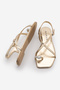 Women's Blunt Toe Stoned Cross-Strapped Flip-Flop Daily Sandals Zarev Gold - 8