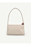 Women's Single Handle Scarf Detailed Zippered Baguette Hand and Shoulder Bag - 4