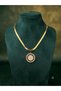 Medallion Figured Steel Necklace Snake Chain Zircon Stone Women's Necklace Gold Color - 6