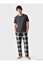 Esvab • Modern & Distinctive Standard Fit Checkered Embroidered Men's Pajama Set - 2