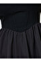 Black Corset Waist A-Line Midi Dress - 4