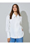 White Zip-Up Longline Shirt - 3